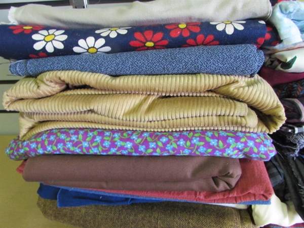 LARGE FABRIC COLLECTION: COTTON & RAYON BLENDS, HOPSACK, TWILL, SHIRTING, & MORE