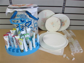LOADS OF TRI-CHEM LIQUID EMBROIDERY SUPPLIES PAINTS, PADS, CADDY ORGANIZERS & MORE