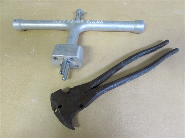 PAIR OF FENCING TOOLS-PLIER HAMMER TOOL & FENCE TIGHTENER TOOL-DON'T FENCE ME IN!