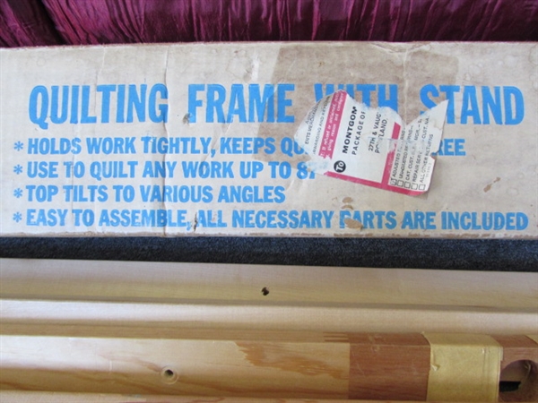 SWEET VINTAGE PORTABLE WOODEN QUILTING FRAME BY F.A. EDMUNDS