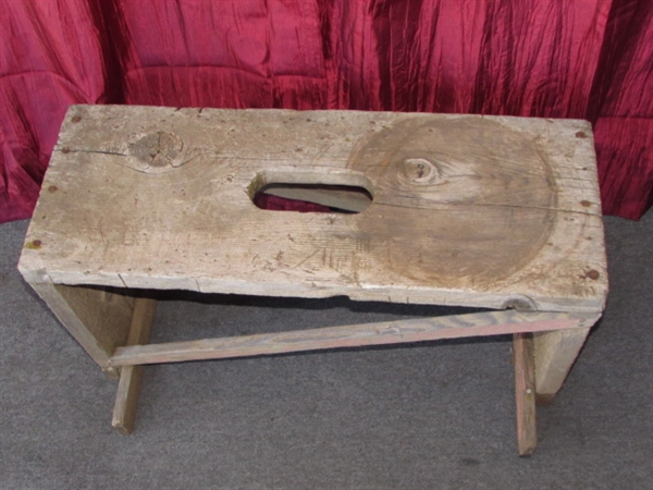 WONDERFULLY WEATHERED HAND CRAFTED RUSTIC WOOD BENCH
