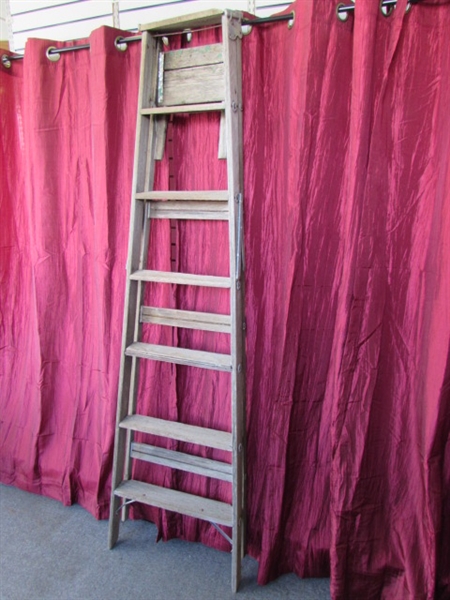 OLD WOODEN LADDER GREAT FOR HOME REPAIRS OR REPURPOSING