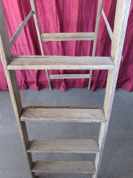 OLD WOODEN LADDER GREAT FOR HOME REPAIRS OR REPURPOSING