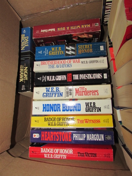 HUGE COLLECTION OF BOOKS-SUSPENSE, MURDER MYSTERY, MILITARY SPIES & MORE