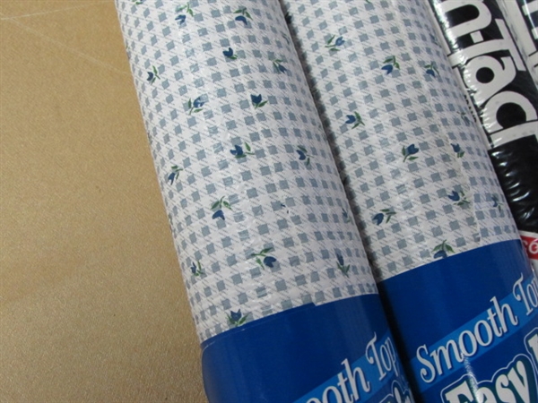 LINE YOUR SHELVES & DRAWERS! EIGHT NEW ROLLS OF SHELF & CONTACT PAPER & MORE