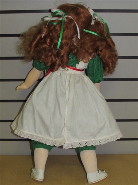 PRETTY 21 DOLL WITH RED HAIR & LAVENDER EYES, JOINTED KNEES & ELBOWS