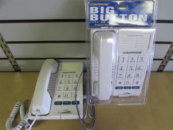 EASY TO HIT THOSE BIG BUTTONS WITH THESE TWO GREAT CONAIR PHONES & A BIG BUTTON CALCULATOR!