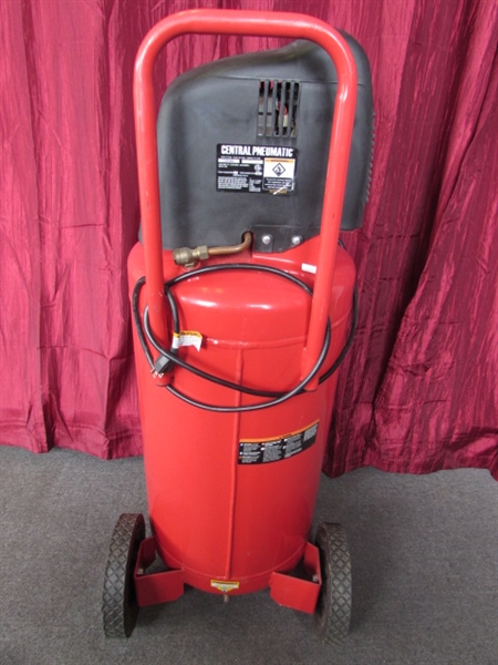 NEVER RUN OUT OF AIR AGAIN-CENTRAL PNEUMATIC 26 GAL. 1.8 HP 150 PSI OILLESS AIR COMPRESSOR