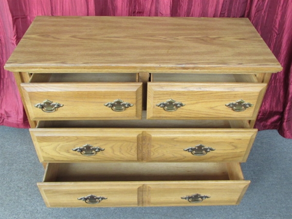 PRETTY VINTAGE WOOD DRESSER WITH FOUR DRAWERS-LOTS OF STORAGE ROOM