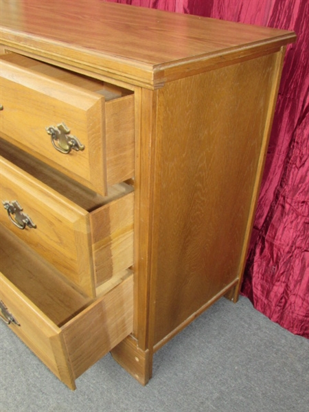 PRETTY VINTAGE WOOD DRESSER WITH FOUR DRAWERS-LOTS OF STORAGE ROOM