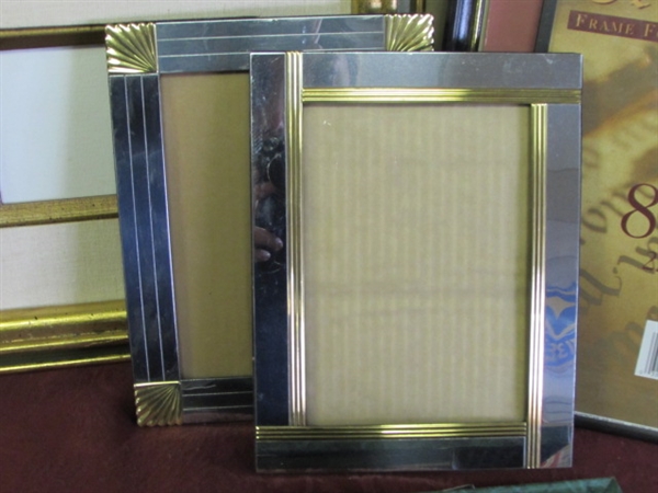 OODLES OF PICTURE FRAMES-WOOD, ORNATE ANTIQUED, METAL & MORE