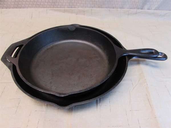 TWO LODGE CAST IRON SKILLETS