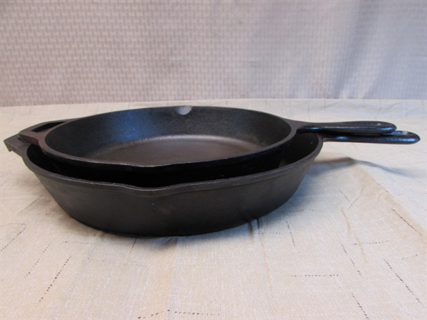 TWO LODGE CAST IRON SKILLETS