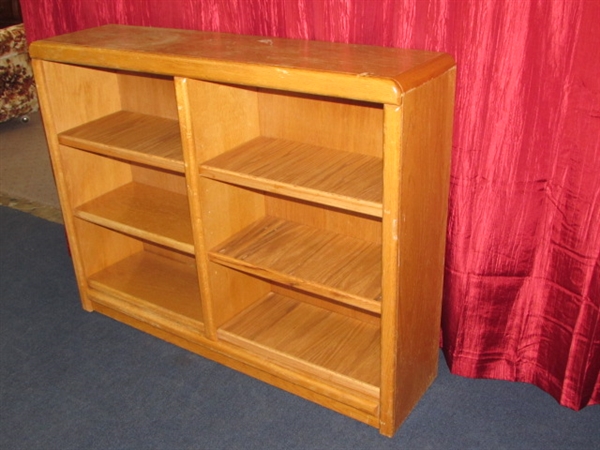 OAK BOOK CASE PERFECT FOR UNDER A WINDOW!