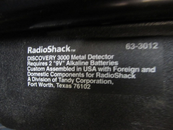 RADIO SHACK DISCOVERY 3000 METAL DETECTOR