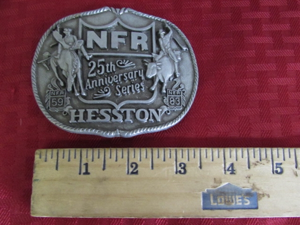 VINTAGE FIRST EDITION COLLECTIBLE NATIONAL FINALS RODEO PEWTER BELT BUCKLE