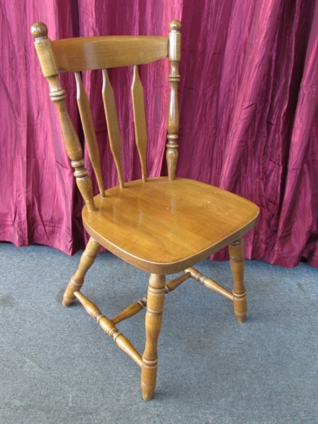 ALL WOOD SIDE CHAIR WITH TURNED DETAILS