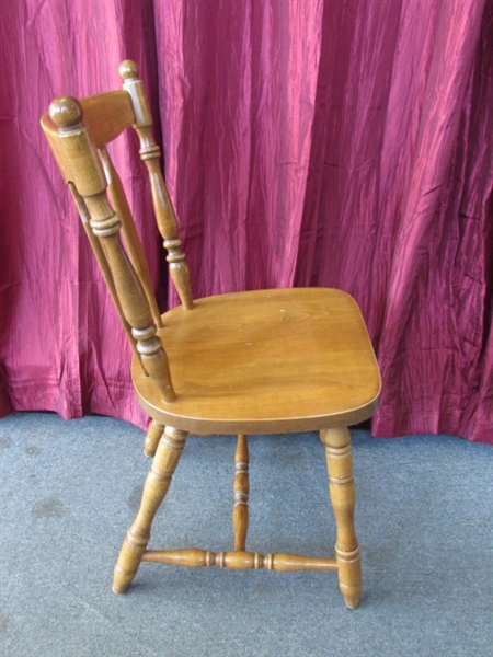 ALL WOOD SIDE CHAIR WITH TURNED DETAILS
