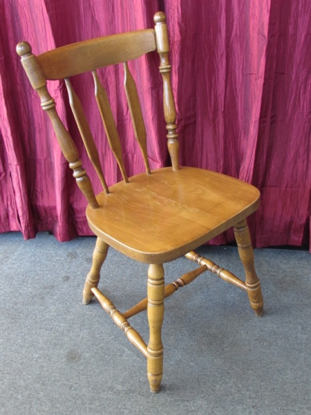 ALL WOOD SIDE CHAIR WITH TURNED DETAILS #2