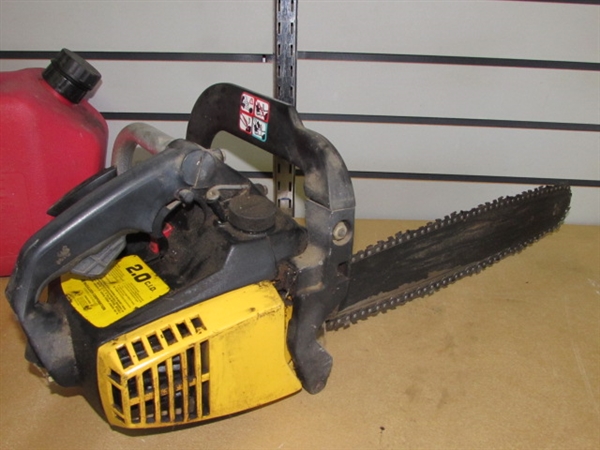 MCCULLOCH MAC 160S CHAINSAW WITH 16 BAR & GAS CAN