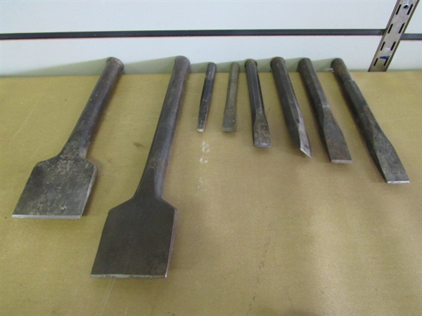 GREAT COLLECTION OF 15 MACHINE & HAND CHISELS!