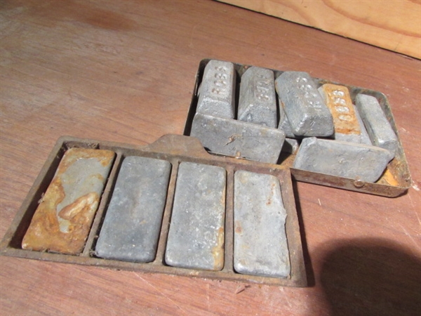 LOT OF LEAD INGOTS AND SUPPLIES