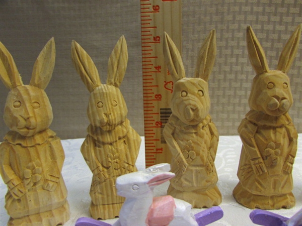EASTER HAND CARVED WOODEN ANIMALS