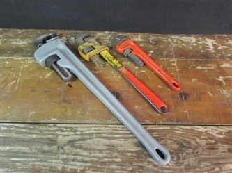 GET A GRIP - 3 PIPE WRENCHES