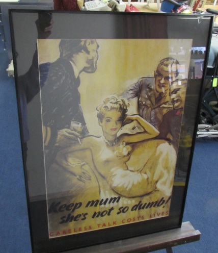 KEEP MUM SHE'S NOT SO DUMB WWII FRAMED & MATTED POSTER
