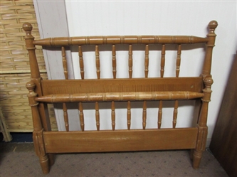 WOOD TWIN BED FRAME WITH RAILS