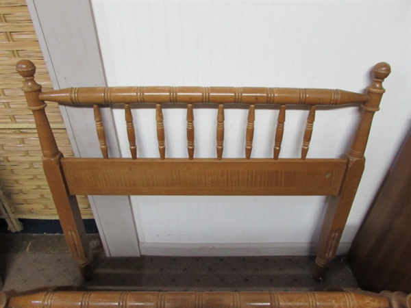 WOOD TWIN BED FRAME WITH RAILS