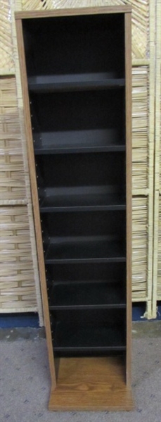 SMALL CD/DVD WOOD SHELVING TOWER