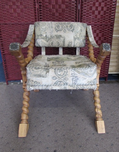 UNIQUE OAK CHAISE LOUNGE FROM GHANA, AFRICA