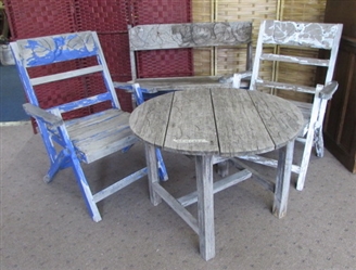 SMALL OUTDOOR TABLE AND CHAIRS