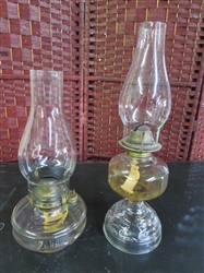 2 VINTAGE HURRICANE OIL LAMPS