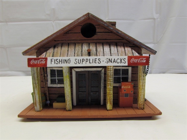 COCA-COLA THEMED TACKLE STORE BIRDHOUSE