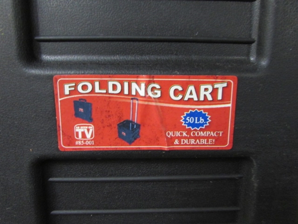 FOLDING PLASTIC CART, 2 METAL CARTS
