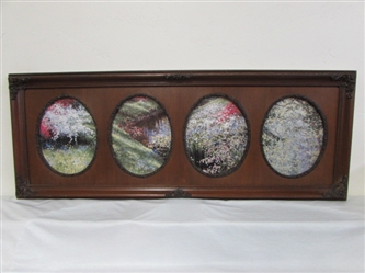 BEAUTIFUL PICTURE FRAME W/FLORAL PRINTS