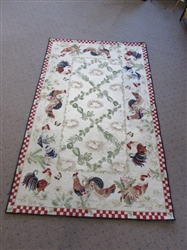 NICE WOOL COUNTRY ROOSTER AREA RUG