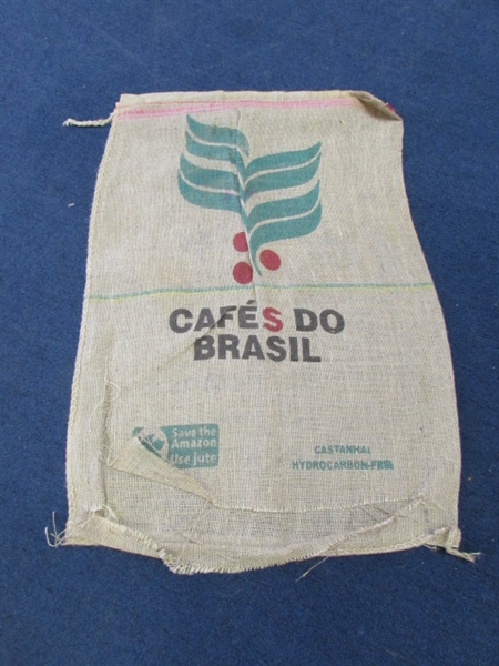2 CAFE DO BRASIL BURLAP COFFEE BEAN BAGS