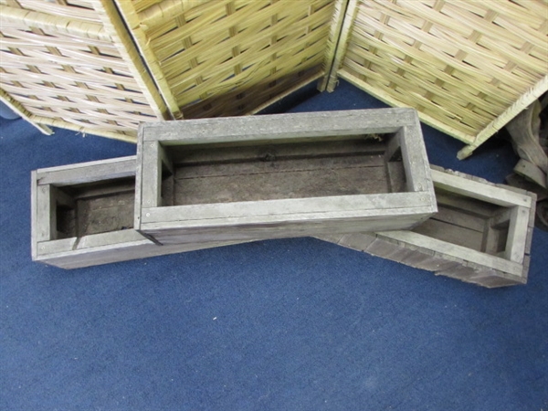 SET OF 3 WOOD FLOWER BOXES