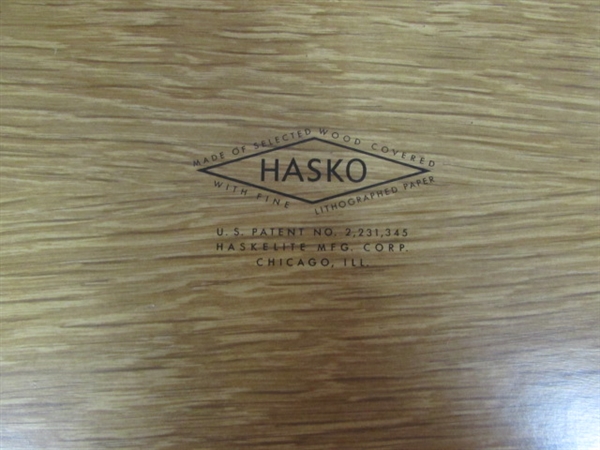 HASKO DELUXE TRAY AND ANTIQUE FASHION PICTURES
