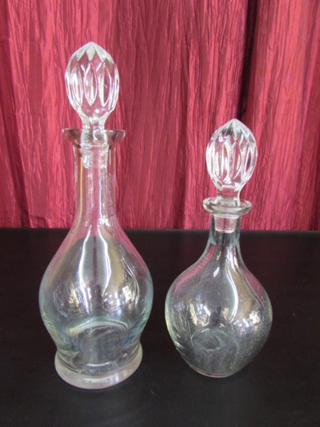GLASS DECANTERS AND GLASSES