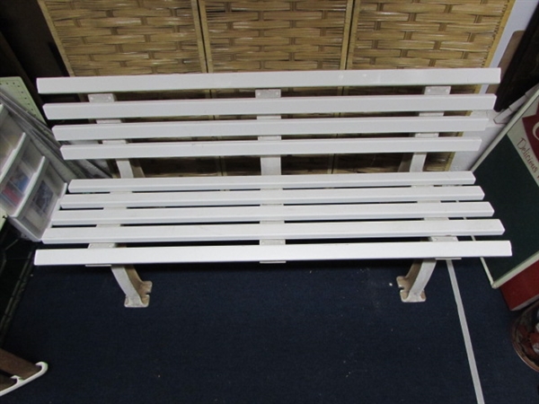 LARGE PLASTIC OUTDOOR BENCH