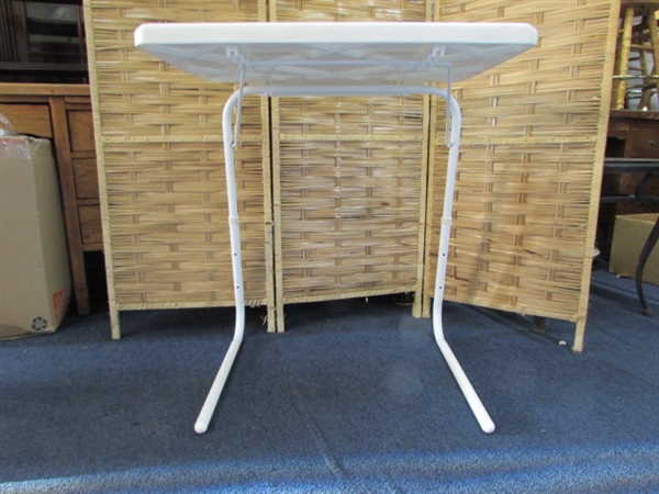 TABLE-MATE ADJUSTABLE FOLDING TABLE & 3 ROUND TABLES