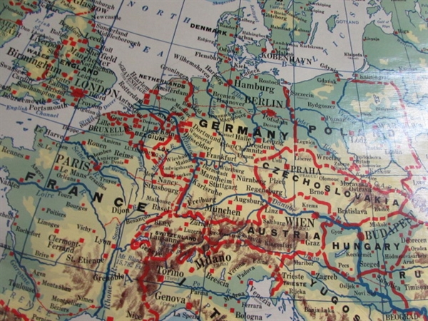 VINTAGE CRAM'S ROLL-UP MAP OF EUROPE