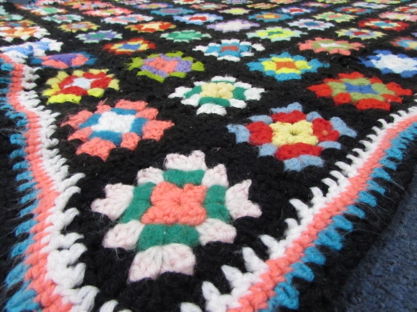 VINTAGE CROCHETED BEDSPREAD AND MORE