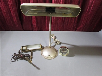 VINTAGE LAMPS AND CLOCK