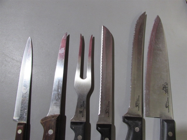KNIVES, ROGERS SILVERPLATE FLATWARE, RAVIOLI MOLD AND MORE