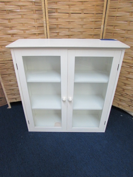 WHITE WOOD STACKING CABINETS